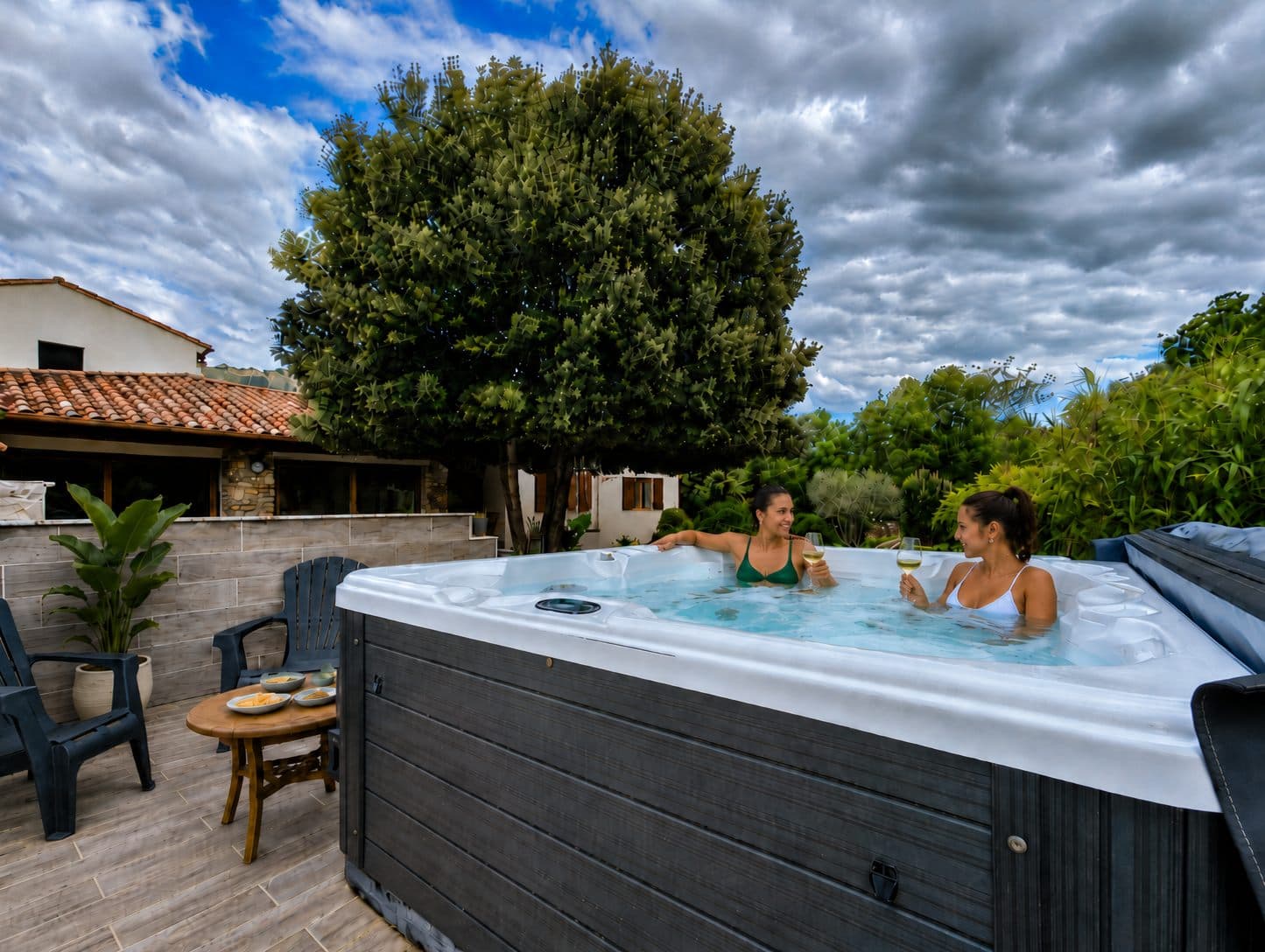 Spa privatisé dans le jardin méditerranéen du Mas